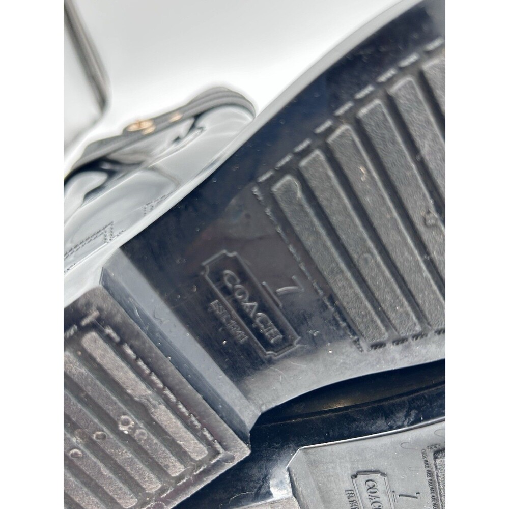 Coach Talia Black Rubber Rain Boots Waterproof Turn Lock Buckle Strap Women’s 7 - Picture 8 of 9
